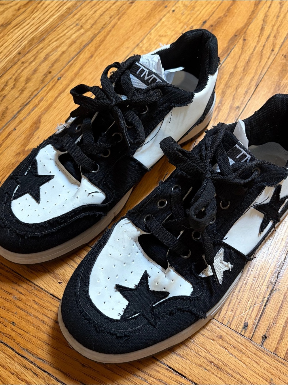 Black & White Star Low-Top Sneakers
